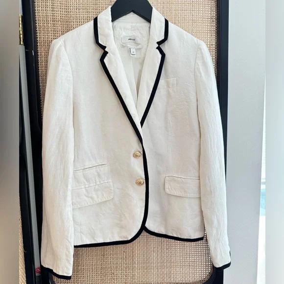 J.Crew Schoolboy Blazer Size 100% Linen - Picture 2 of 6